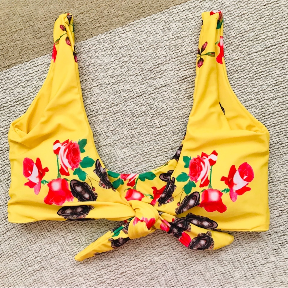 Yellow Floral High Wasted Bikini